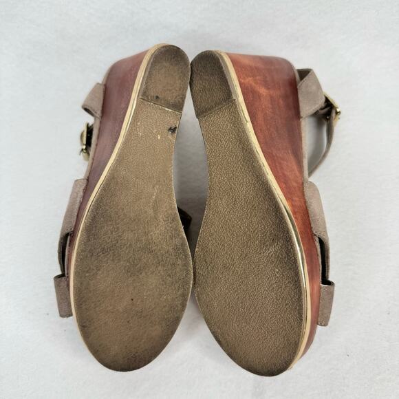 Steve Madden Showntel Platform Wedge Sandal Strappy Suede Neutral Tan Size 9M - Picture 10 of 10